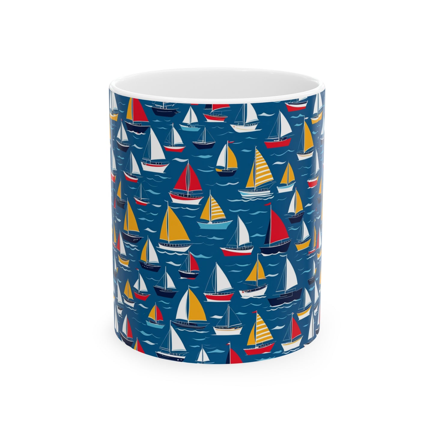 Sail boats, Ceramic Mug, (11oz) 0$ S&H