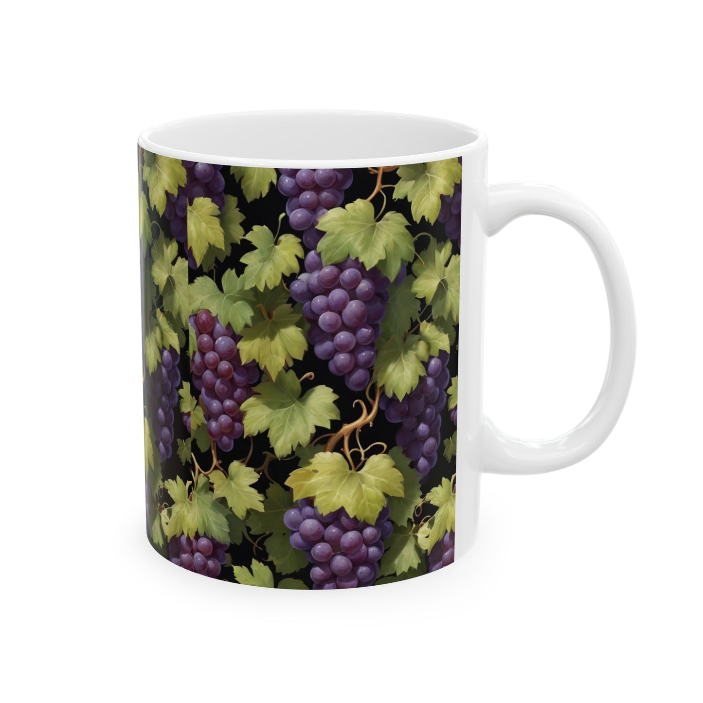 Purple Grapes, Ceramic Mug, (11oz) 0$ S&H