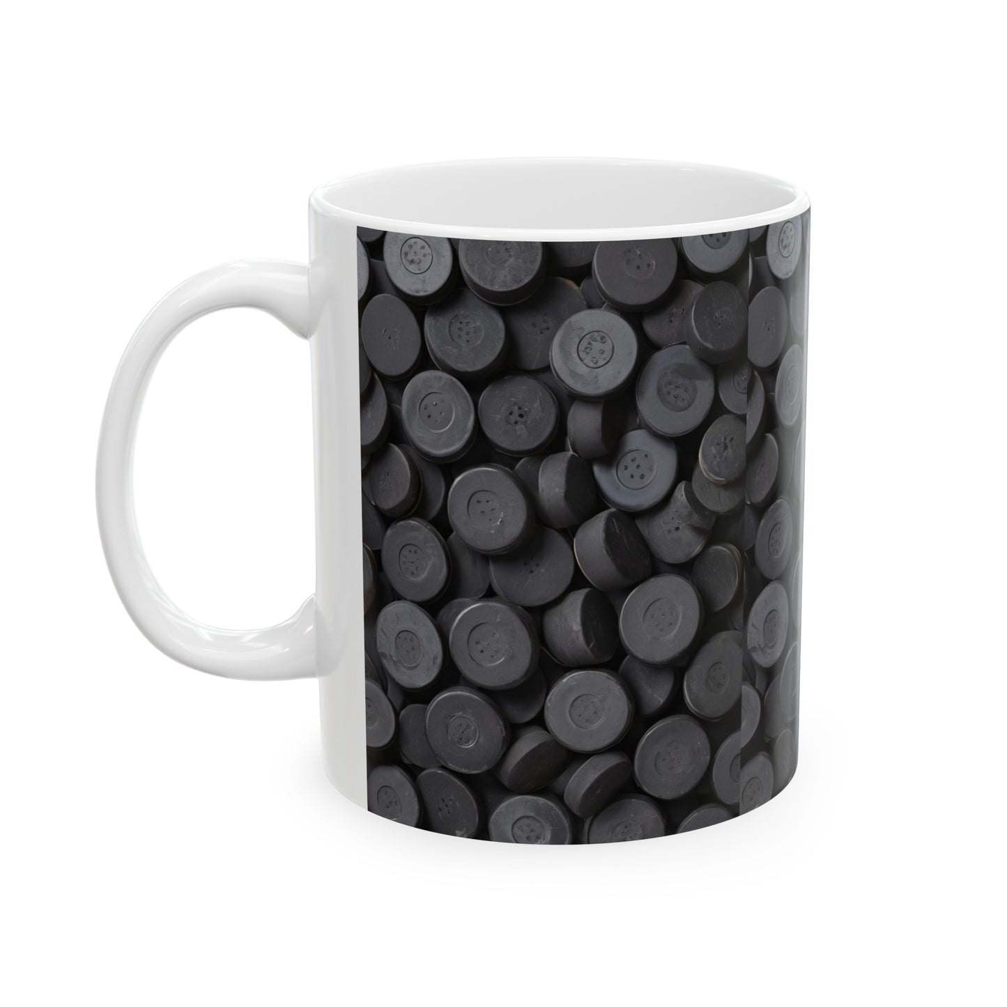 Hockey pucks, Ceramic Mug, (11oz) 0$ S&H