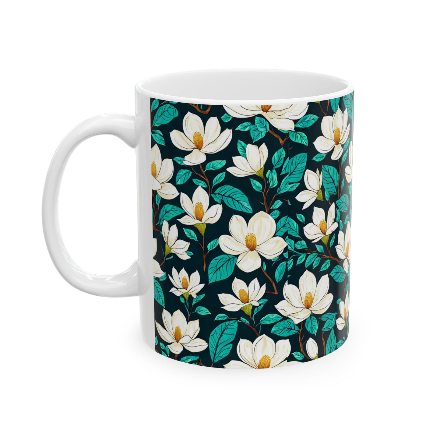 Magnolia, Ceramic Mug, (11oz) 0$ S&H