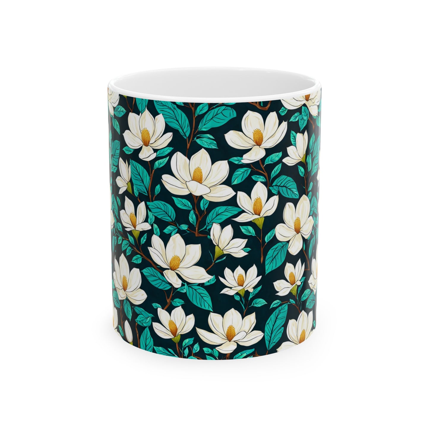 Magnolia, Ceramic Mug, (11oz) 0$ S&H