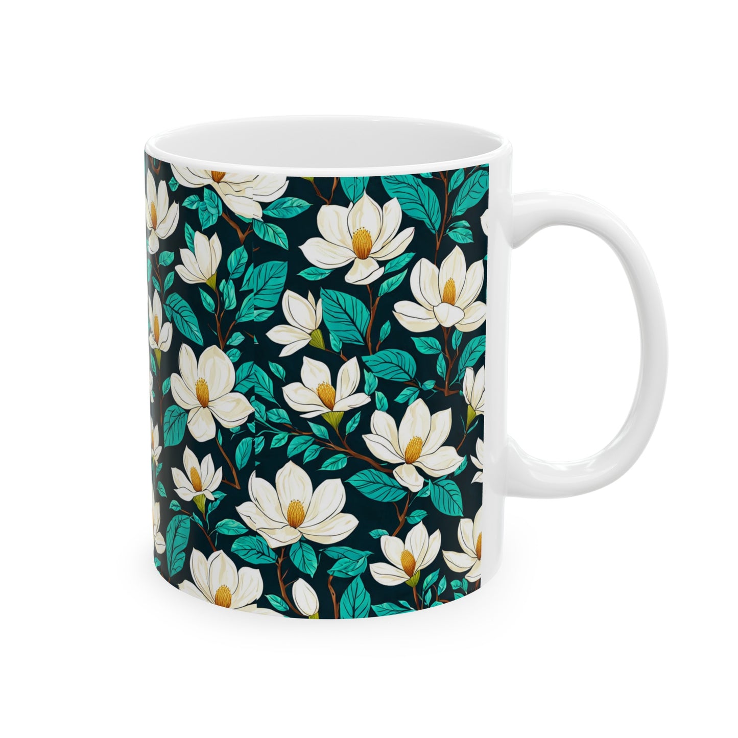 Magnolia, Ceramic Mug, (11oz) 0$ S&H