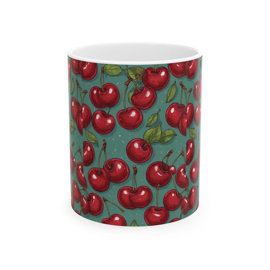 Cherries, Ceramic Mug, (11oz) 0$ S&H