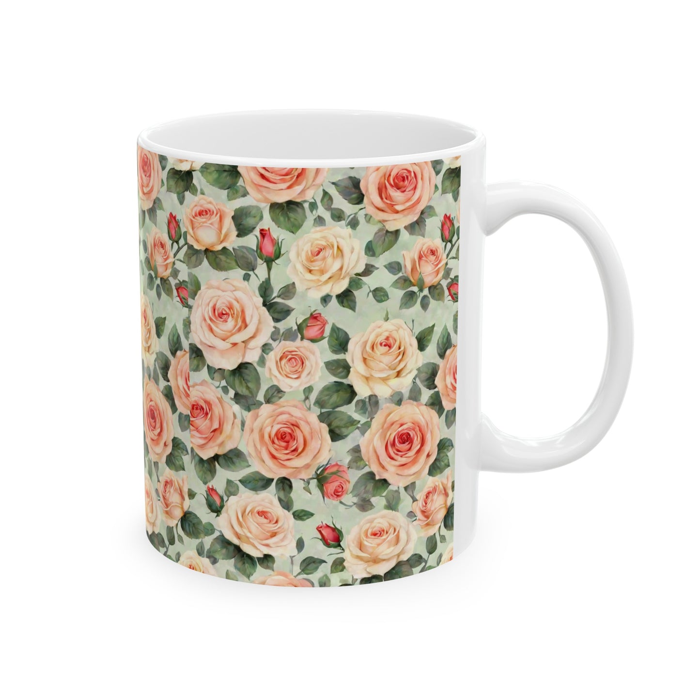 Roses, Ceramic Mug, (11oz) 0$ S&H